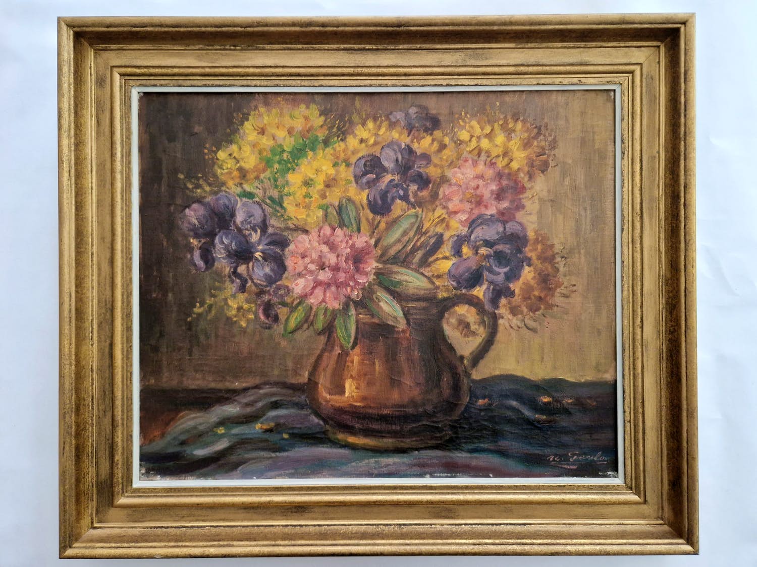 Urbain Gerlo - Vaas met veelkleurige bloemen kopen? Bied vanaf 75!