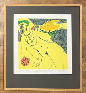 Corneille - Pièce Unique Oiseau couleur de soleil - Met de hand geaquarelleerde ets - 1979 kopen? Bied vanaf 1600!