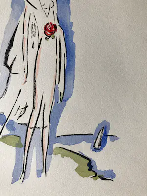 Kees van Dongen - Elegante vrouw aan zee - 1925 kopen? Bied vanaf 295!