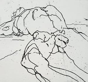 Hans Abbing - Liggend naakt, droge naald ets kopen? Bied vanaf 45!