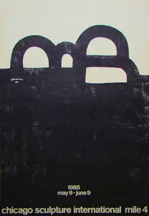 Eduardo Chillida - Chicago - 1985 - Originele tentoonstellingsposter - gesigneerd verkocht voor € 170!