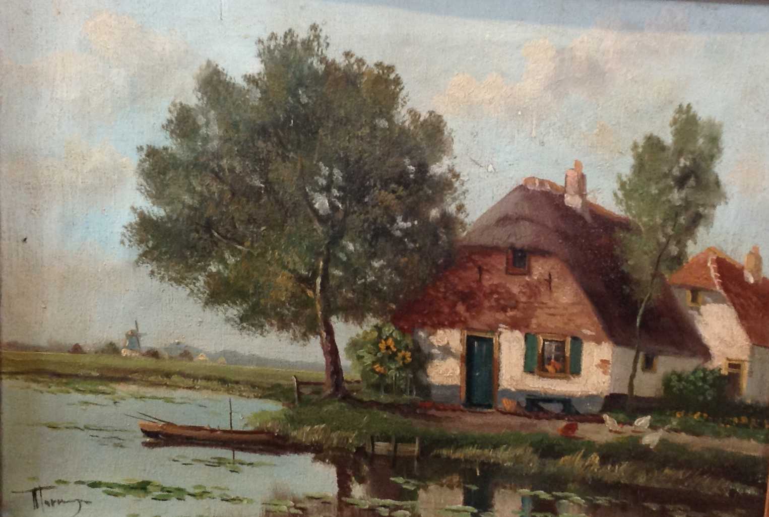 Niet of onleesbaar gesigneerd - Boerderijtje aan het water kopen? Bied vanaf 1!