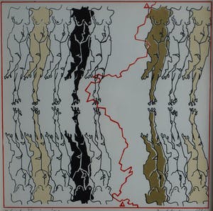 Guido Ancion - Ingelijste zeefdruk , “Naakte vrouwen” – Loodskado 1994 kopen? Bied vanaf 35!