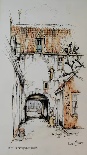 Anton Pieck - 36 tekeningen en een ophang lijst kopen? Bied vanaf 25!