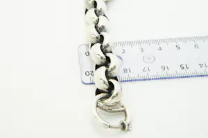 76 - 2e gehalte holle zilveren jasseron armband kopen? Bied vanaf 150!