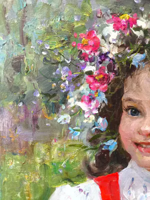 Vladimir Goussev - Portret van een meisje kopen? Bied vanaf 400!