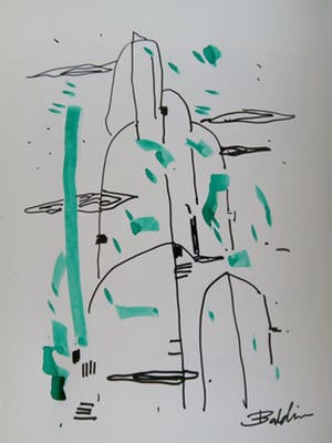 Ahmad Baldin - AQUAREL + Inkttekening - compleet met GESIGNEERD boek. kopen? Bied vanaf 50!