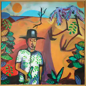 Erik Neimeijer - Acryl op doen, Walk and don't look back - Ingelijst (Groot) vendu pour 120€ !