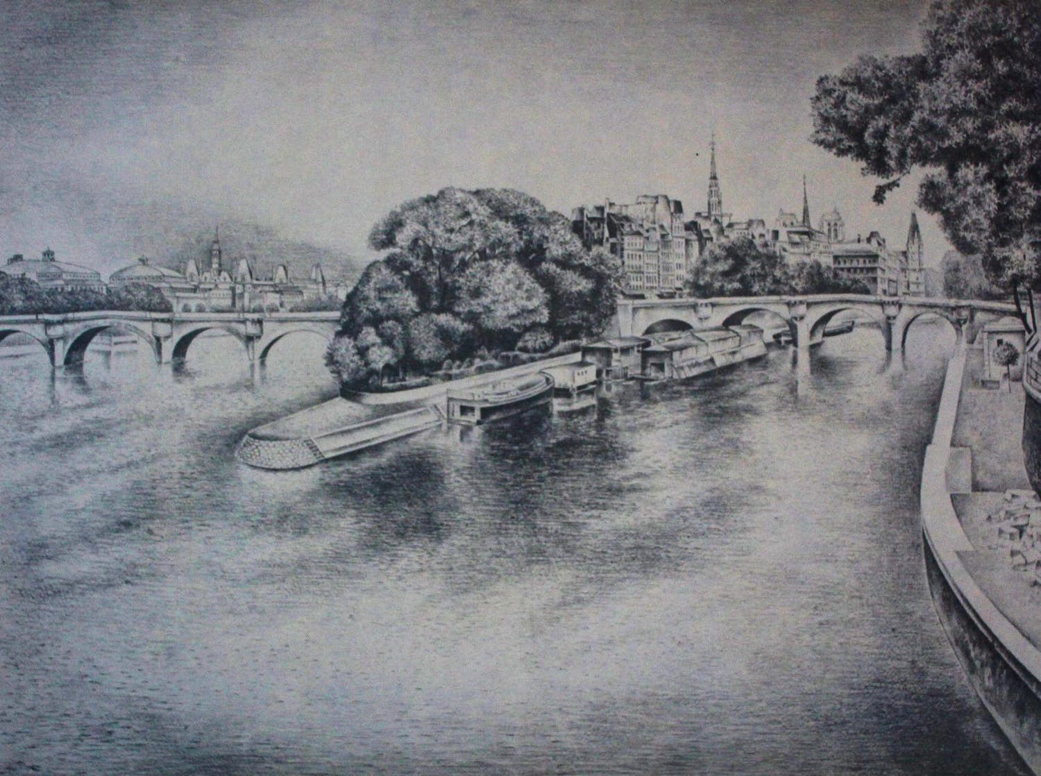 Wim Schuhmacher - Litho:Ile de la Cité - 1947 kopen? Bied vanaf 50!