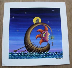 Dadara - Dadara - zeefdruk: Owl Boat kopen? Bied vanaf 99!