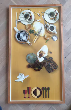 Daniel Spoerri - Die Hungrige Schildkröte - 2014 - Editie 50- Gesigneerd op achterzijde kopen? Bied vanaf 695!