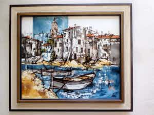 Bernard Dufour - Haventje aan de Mediterranée verkocht voor € 90!