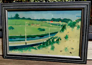 Theo Bitter - Tram in Scheveningen, olieverf op doek (netjes ingelijst) kopen? Bied vanaf 275!