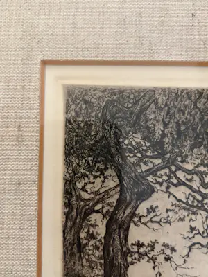 Anton Pieck - Drie bomen, Eigen Druk, Prachtige ets kopen? Bied vanaf 395!