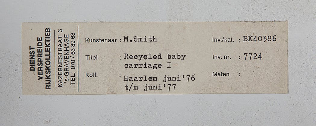 Martijn Smith - Recycled baby carriage I - Zeefdruk en vernis op gelakte vezelplaat -BKR Haarlem kopen? Bied vanaf 10!