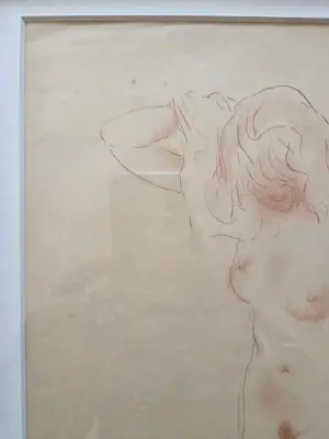 Jan Sluijters - Staande vrouw. Naakt. Litho. Ingelijst. kopen? Bied vanaf 325!