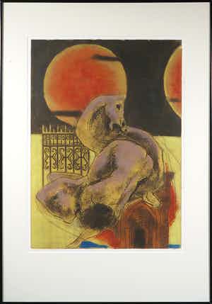 Ru van Rossem - Ets/aquatint, Thamar y Amnon - Ingelijst (Groot) verkocht voor € 35!