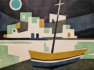 Gijs van Koppenhagen - Nieuwe Haagse school - volle maan aan de kust - zeer kleine oplage (1/25) verkauft für € 58!