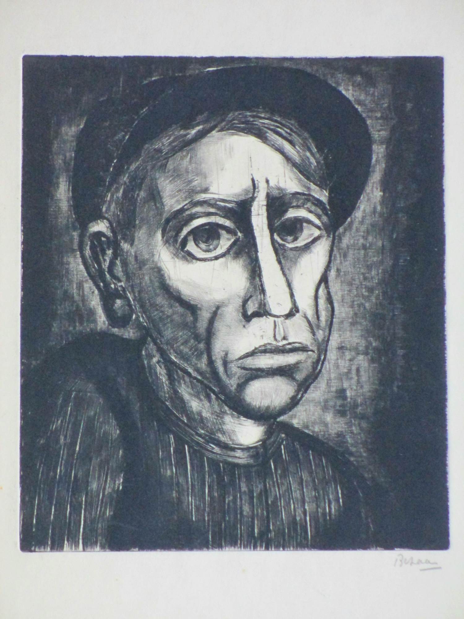 Jo Bezaan - Portret van een boer - Ets kopen? Bied vanaf 80!