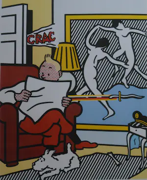 Roy Lichtenstein - Poster- Tintin reading - Brussel kopen? Bied vanaf 1!