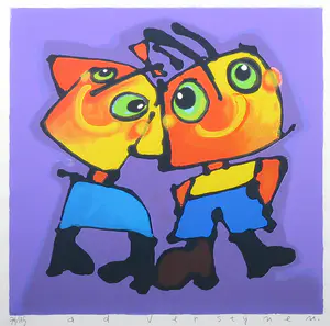 Ad Verstijnen - Zeefdruk, Hans en ...... - Ingelijst kopen? Bied vanaf 50!