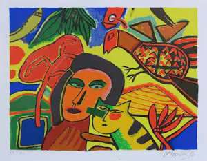 Corneille - Zeefdruk, Zonder titel - Ingelijst kopen? Bied vanaf 200!