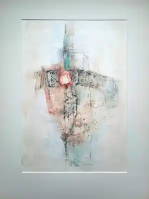 Ineke Watzema-Andriesse - Abstract in structuur - INGELIJST - 25537 verkocht voor € 95!