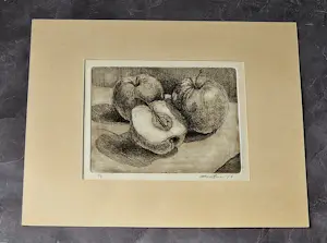 Bertus Voortman - een hele mooie droge naald Ets "appelen" in zeer kleine oplage (4) gemaakt kopen? Bied vanaf 37!