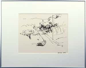 Piet Snoeren - Pentekening op papier, Perrotet - Ingelijst verkocht voor € 1!