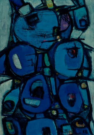 Karel Bleijenberg - groot abstract olieverf op doek. kopen? Bied vanaf 895!