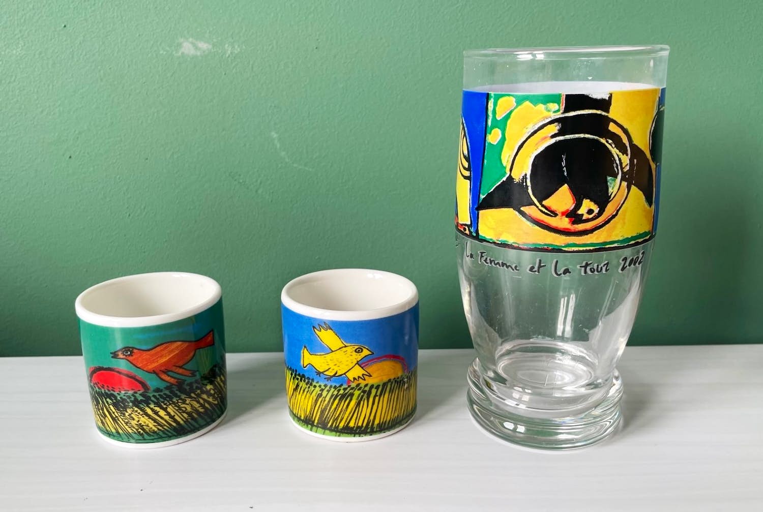 Corneille - Drinkglas "Smaak in Kunst no5" en twee eierdoppen kopen? Bied vanaf 1!