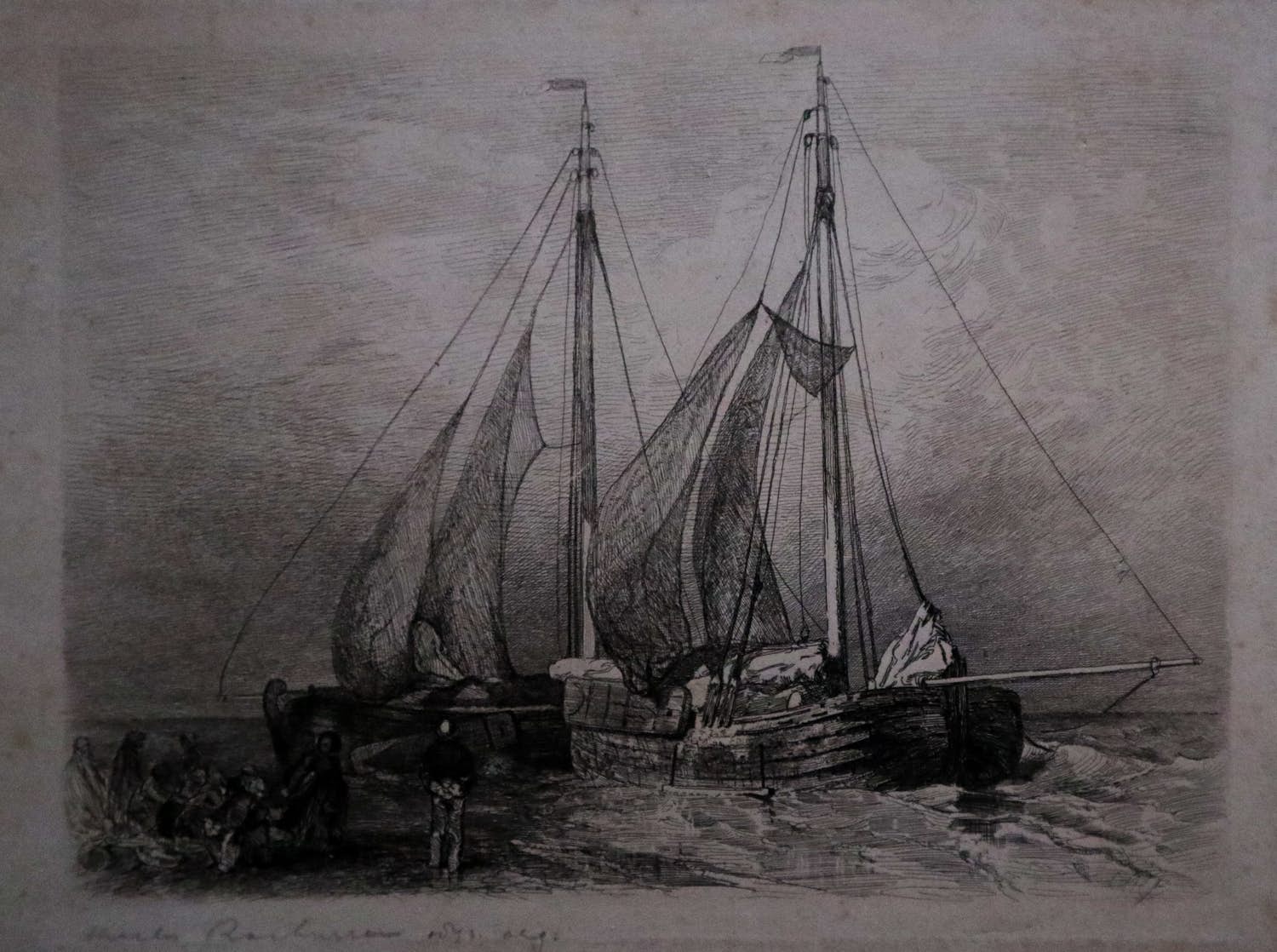 Charles Rochussen - Platbodems aan het strand met vissers kopen? Bied vanaf 1!