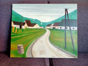 Corstiaan Brussaard - Landschap, dorpsweggetje kopen? Bied vanaf 75!