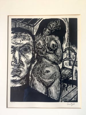 Lou Strik - Houtsnede, Ingelijst kopen? Bied vanaf 50!