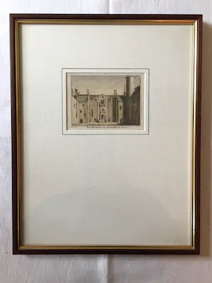 Hendrik Spilman - Binnen Plein van 't Kasteel (Helmond) - Gravure, Zeer fraai ingelijst kopen? Bied vanaf 40!