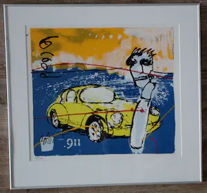 Herman Brood - Ingelijste zeefdruk: Porsche kopen? Bied vanaf 199!