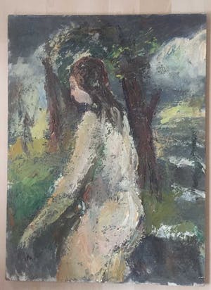 Piet Kloes - expressief half-naakt in het bos kopen? Bied vanaf 100!