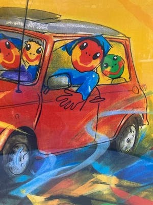 Ad Verstijnen - Zeefdruk, Austin 7 - Ingelijst (groot) kopen? Bied vanaf 70!