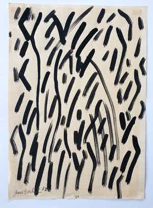 Jan Sierhuis - Dieren in het woud - Aquarel op papier - 1982 - 30 x 21 cm verkocht voor € 75!