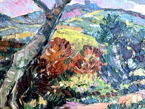 Daniel Wilhelm Bekking - Landschap bij Auvergne - Olieverf op Doek, Ingelijst kopen? Bied vanaf 199!
