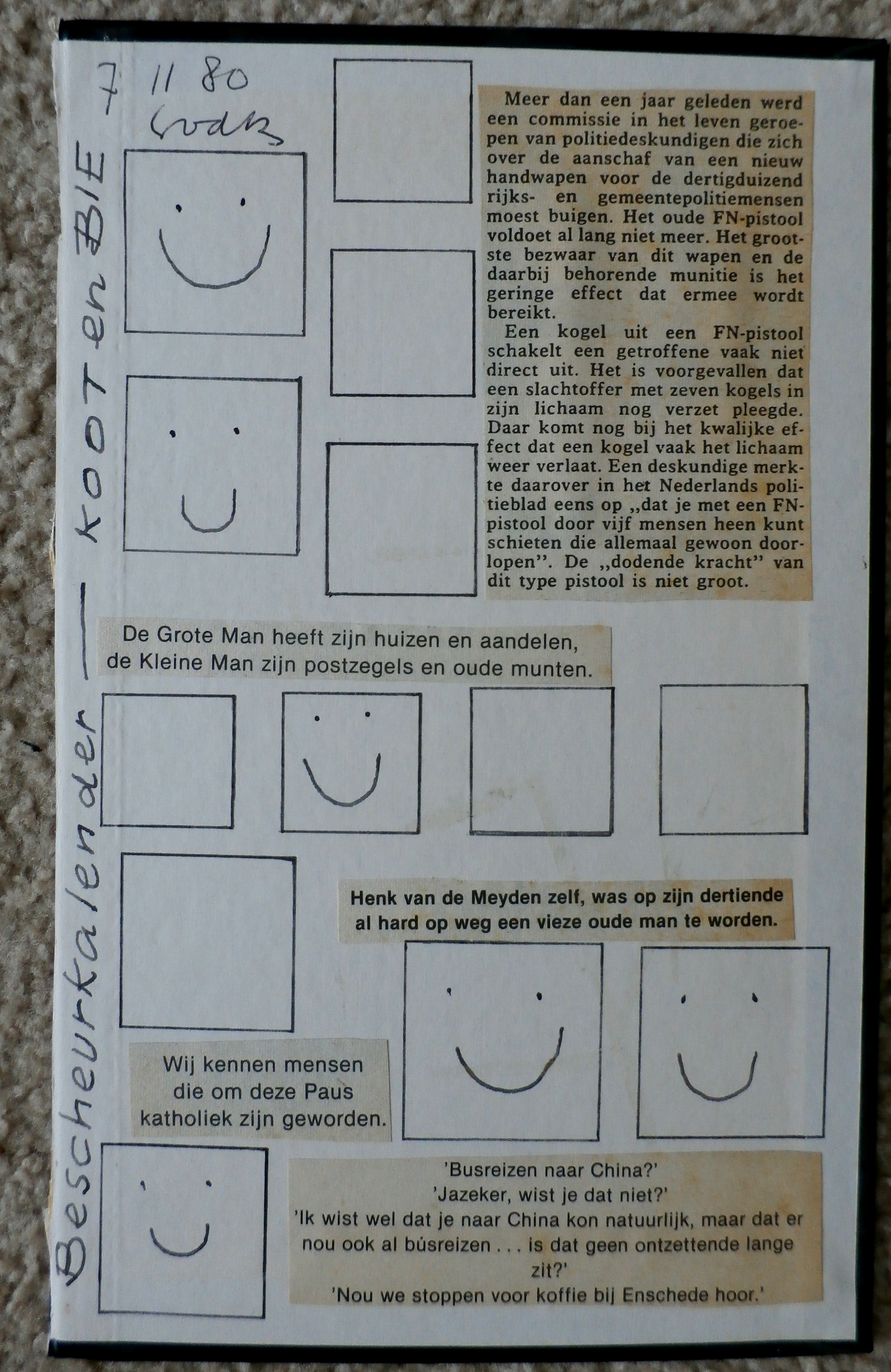 Siep van den Berg - pentekening/collage - 1980 kopen? Bied vanaf 45!