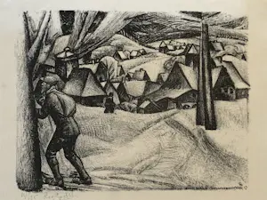 Leo Gestel - Twee litho's Ertsgebergte kopen? Bied vanaf 180!