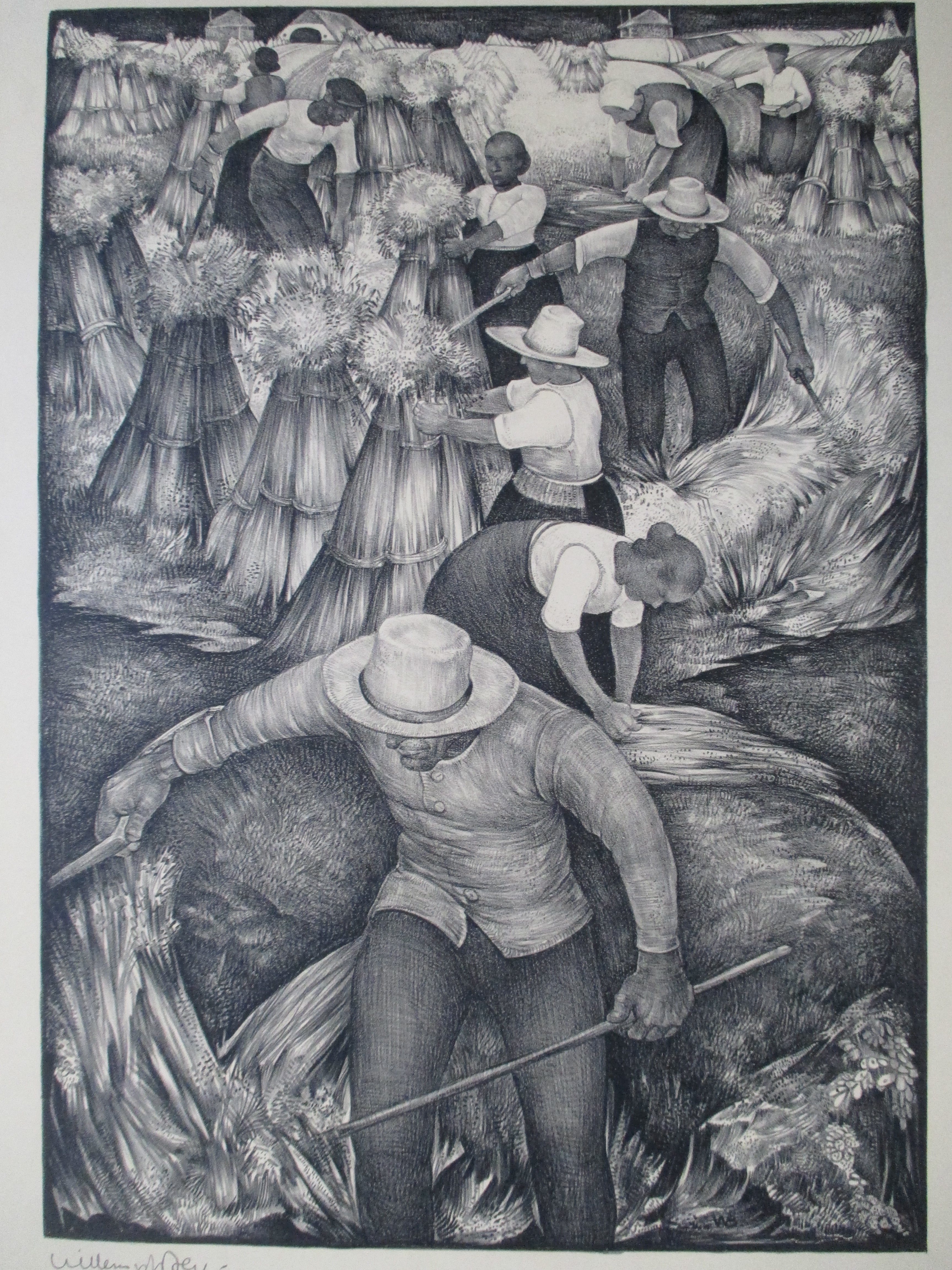Willem van den Berg - litho "De Oogst" verkocht voor € 40!