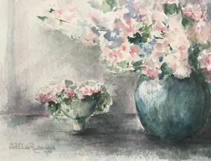 Maria de Ruiter de Witt - Vazen met bloemen | aquarel - ingelijst kopen? Bied vanaf 35!