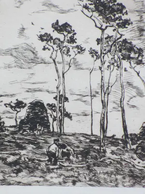 Willem de Zwart - Hakhout laden - Ets kopen? Bied vanaf 35!