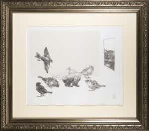 Peter Vos - Litho, There was an Old man of El Hums - Ingelijst verkocht voor € 200!