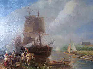 Johannes Wouterus van Trirum - Oud Hollands Tafereeel kopen? Bied vanaf 50!
