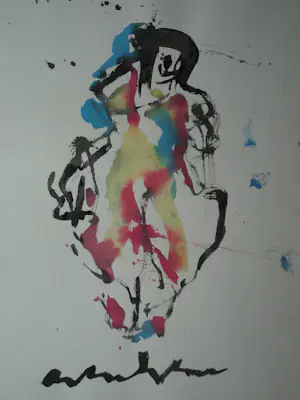Anton Heyboer - Acrylverf , Vrouw – 79 x 54 cm. kaufen? Bieten Sie von 125!