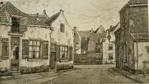 Henri von Rupprecht - ets Appelmarkt Amersfoort verkocht voor € 10!