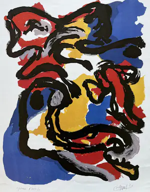 AcheterKarel Appel - Boekenweek 1999 - werk zonder titel uit 1958 - gesigneerd in de druk.? Enchérissez de 20!